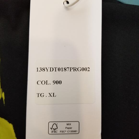 8 by Yoox NWT Womens Abstract Print Long Sleeve Turtle Neck Black Yellow Blue XL - Picture 6 of 8